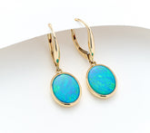 Vault Discoveries Peacock Opal Earrings, 14k Gold